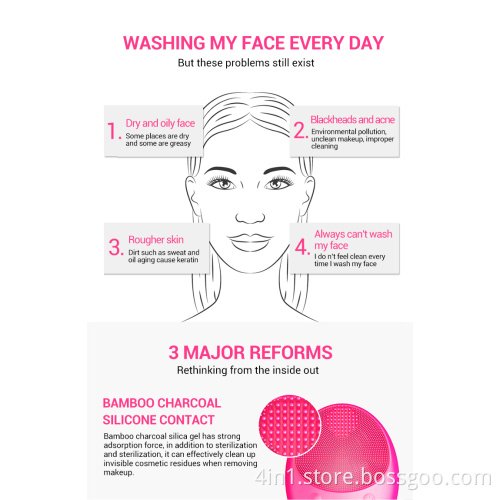 Wireless charging facial cleaning brush